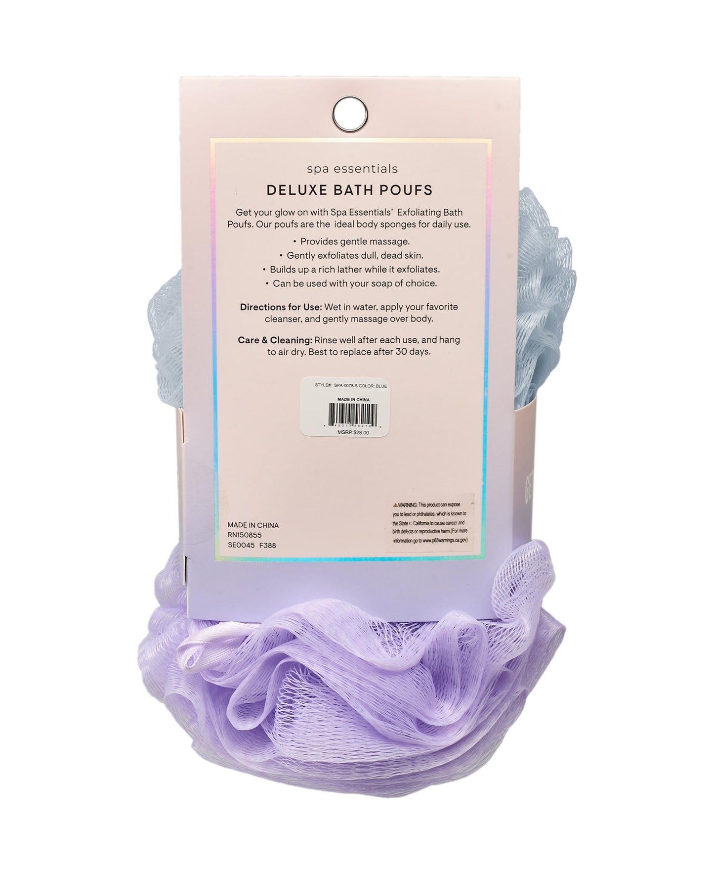 Spa Essentials Women's Bath Poufs - 10 Pk