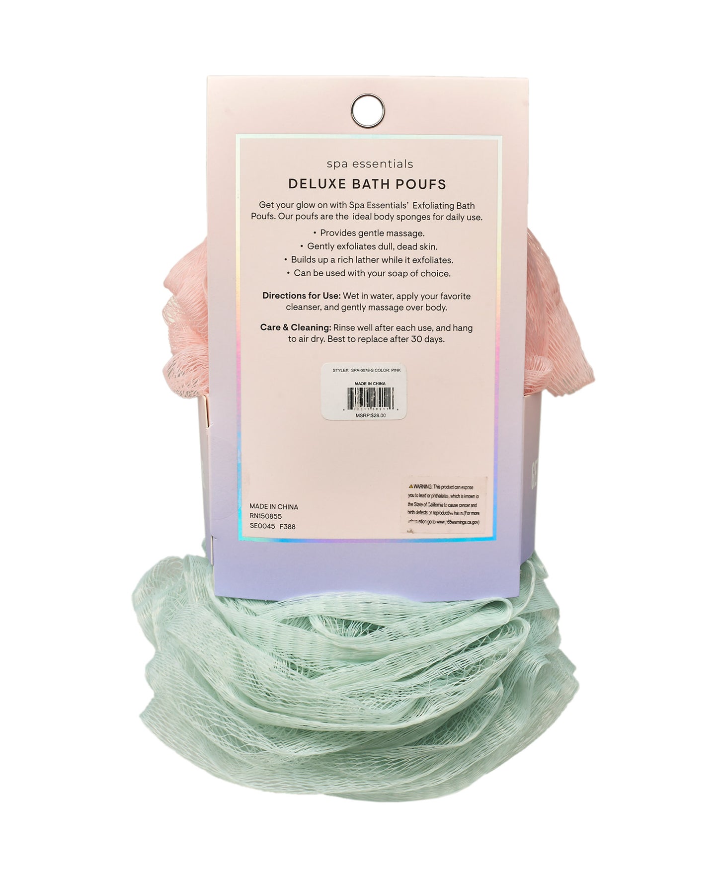 Spa Essentials Women's Bath Poufs - 10 Pk